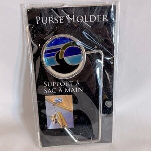 PURSE HOLDER Hook with Art Deco Style Stained Glass Window Vibes